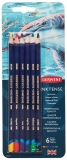 Creioane colorate Derwent Professional Inktense, blister, solubile in apa, 6 culori/set